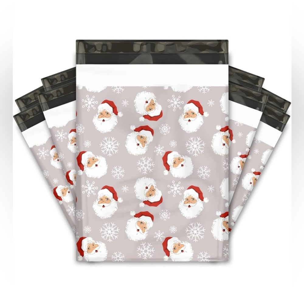 Christmas Santa 20 Poly Mailers red white grey  pack of 20 size 10 x 13